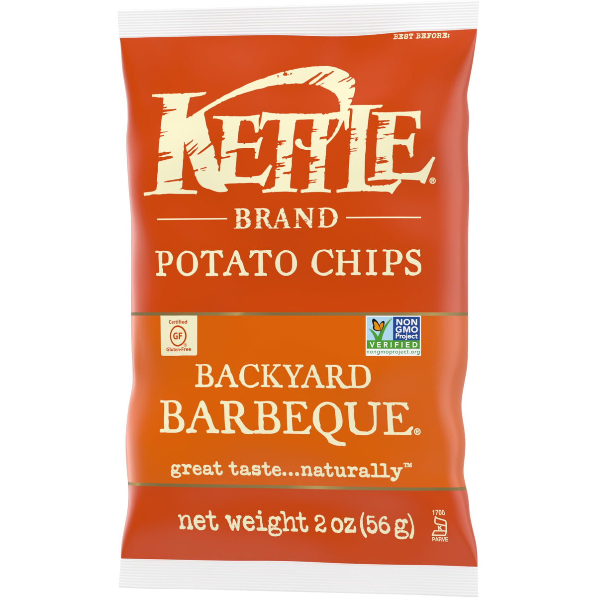 Kettle Brand Potato Chips, Backyard Barbeque Kettle Chips, Snack Bag, 2 Oz