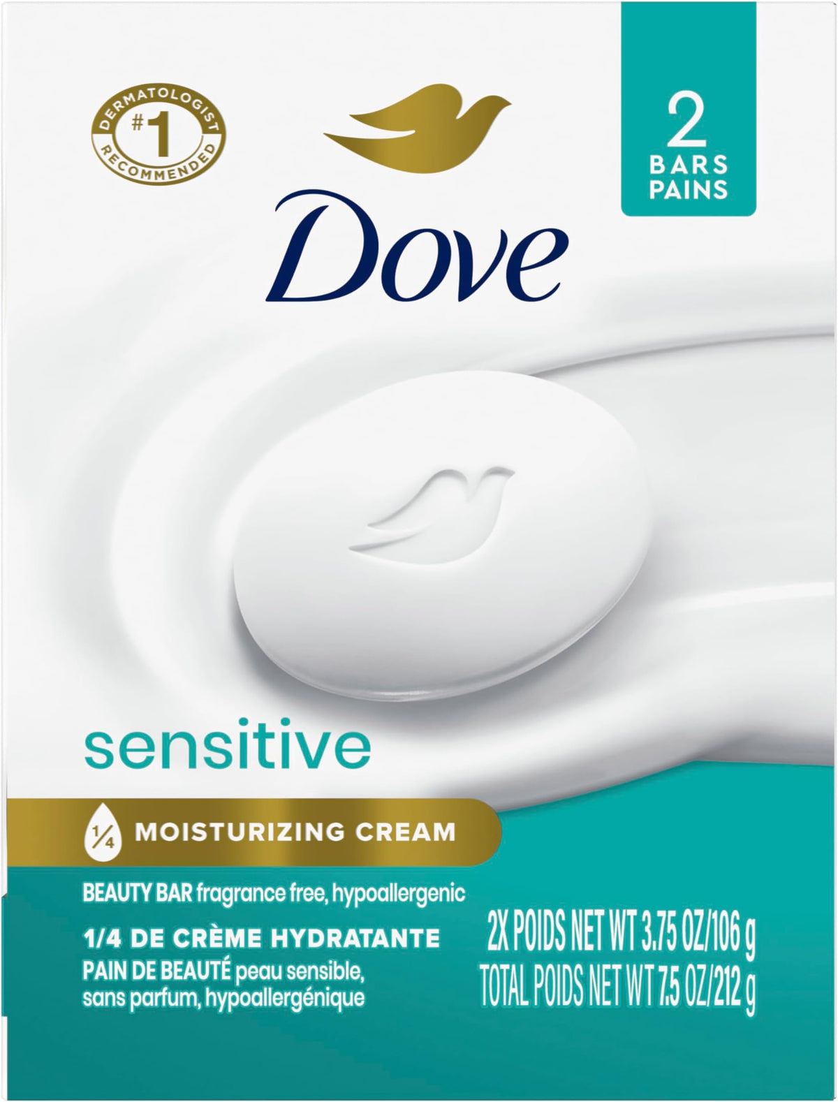 Dove 3.75 oz Bar Sensitive 2 pk 24/cs product image 1