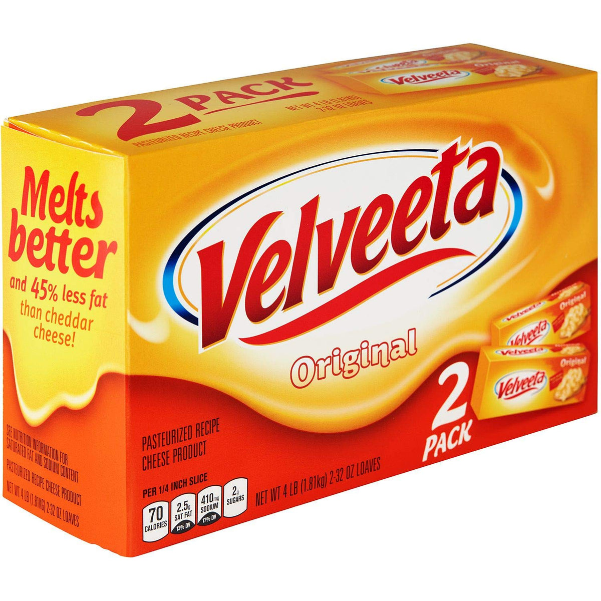 Velveeta Original Cheese (32 Ounce, 2 Count) (2 Pack)