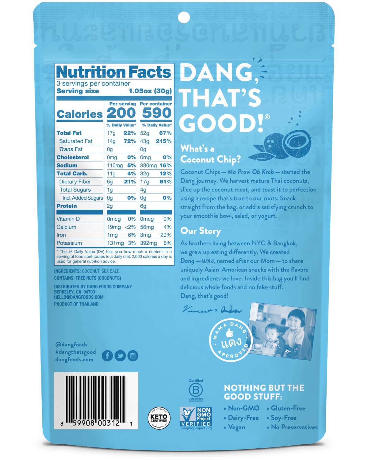 DANG Keto Toasted Coconut Chips | Lightly Salted Unsweetened | 4 Pack | Keto Certified, Vegan, Gluten Free, Paleo Friendly, Non Gmo, Healthy Snacks Made With Whole Foods | 3.17 Oz Resealable Bags