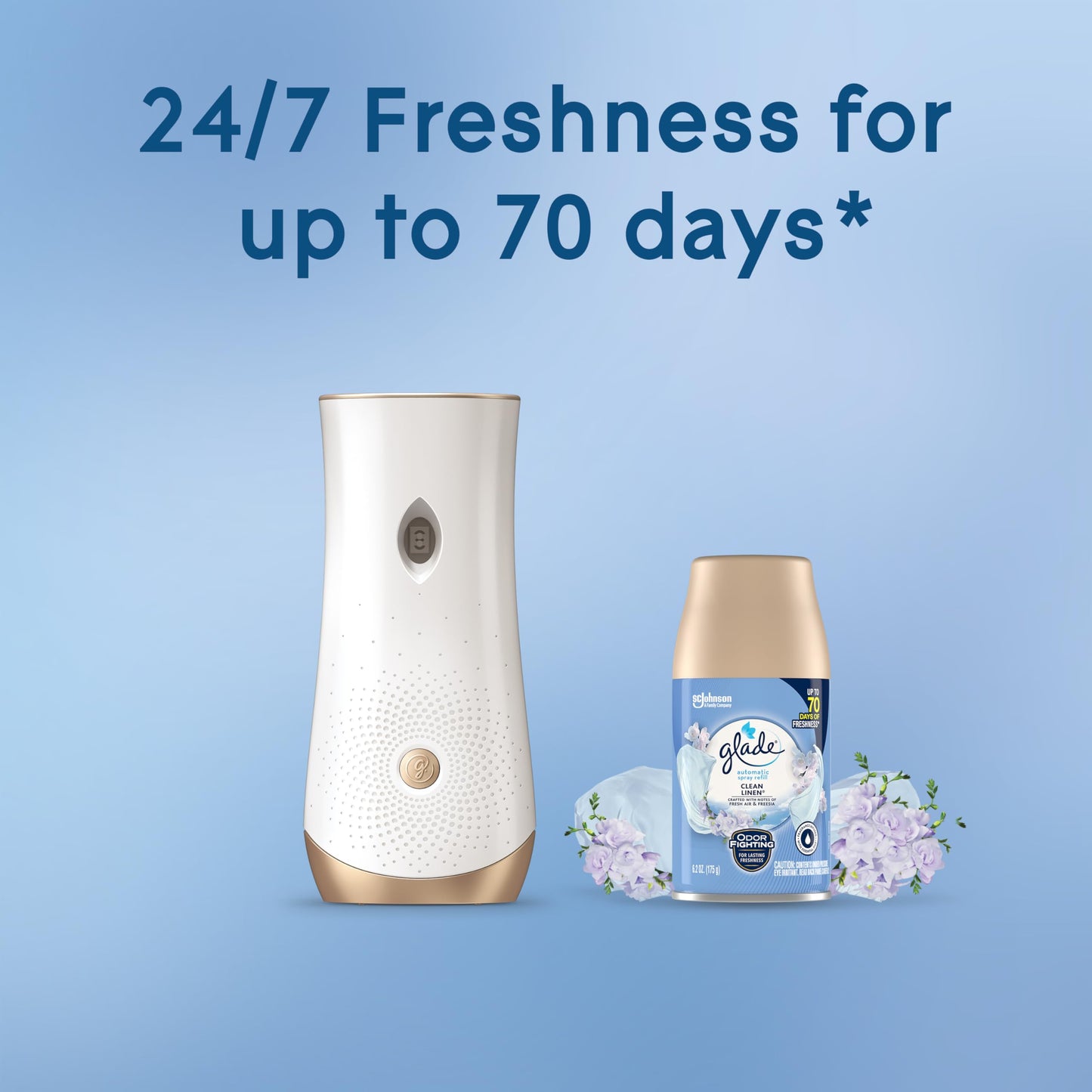 Glade Automatic Spray Refill, Air Freshener for Home and Bathroom, Clean Linen, 6.2 Oz