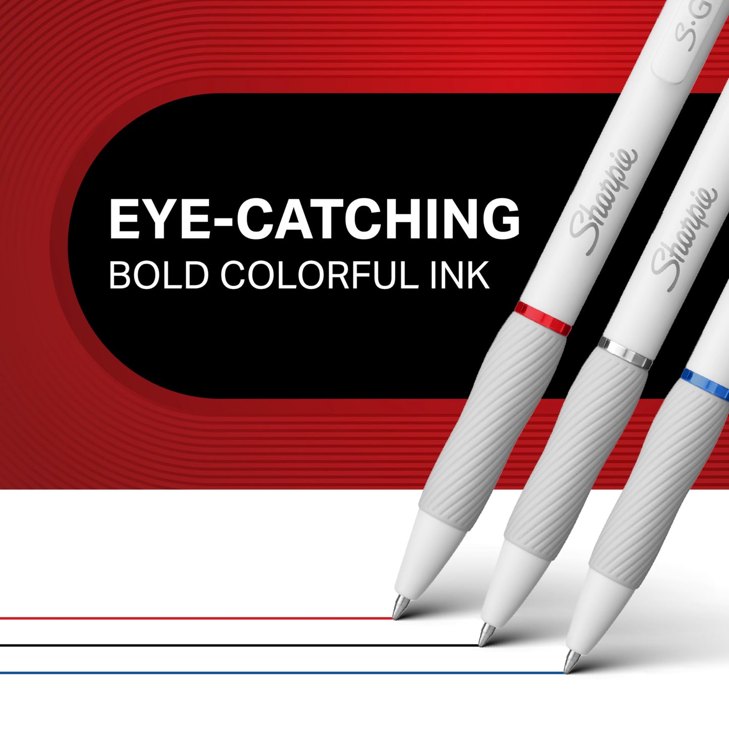 SHARPIE S-Gel, Gel Pens, Drawing Pens, Gel Ink Pens for Journaling, Writing Pens, Coloring Pens, Medium Point Pens (0.7mm), White Barrel, Assorted Ink Colors, 4 Count