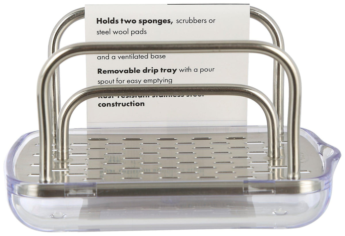 OXO Good Grips Stainless Steel Sponge Holder,Black