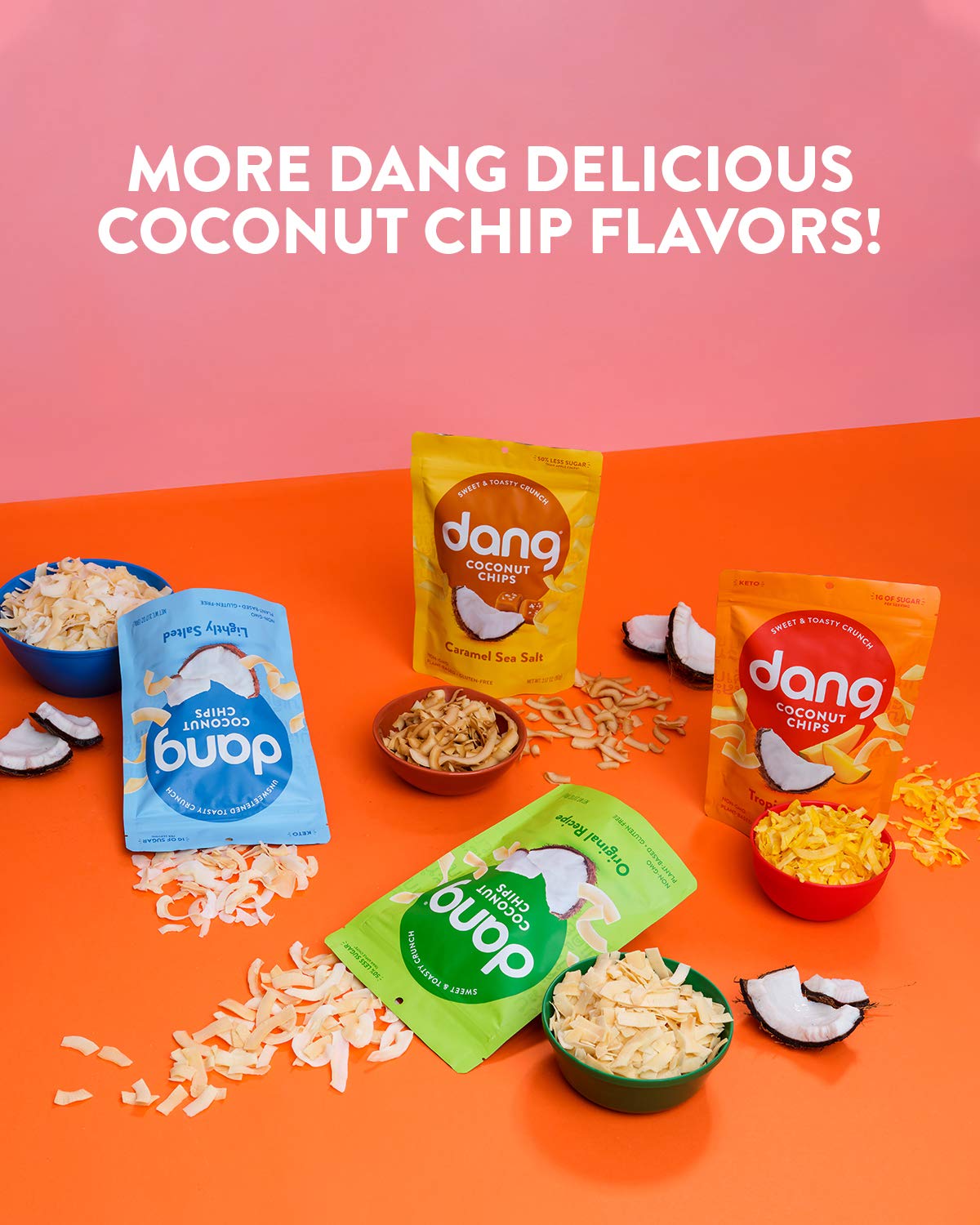 DANG Keto Toasted Coconut Chips | Lightly Salted Unsweetened | 4 Pack | Keto Certified, Vegan, Gluten Free, Paleo Friendly, Non Gmo, Healthy Snacks Made With Whole Foods | 3.17 Oz Resealable Bags