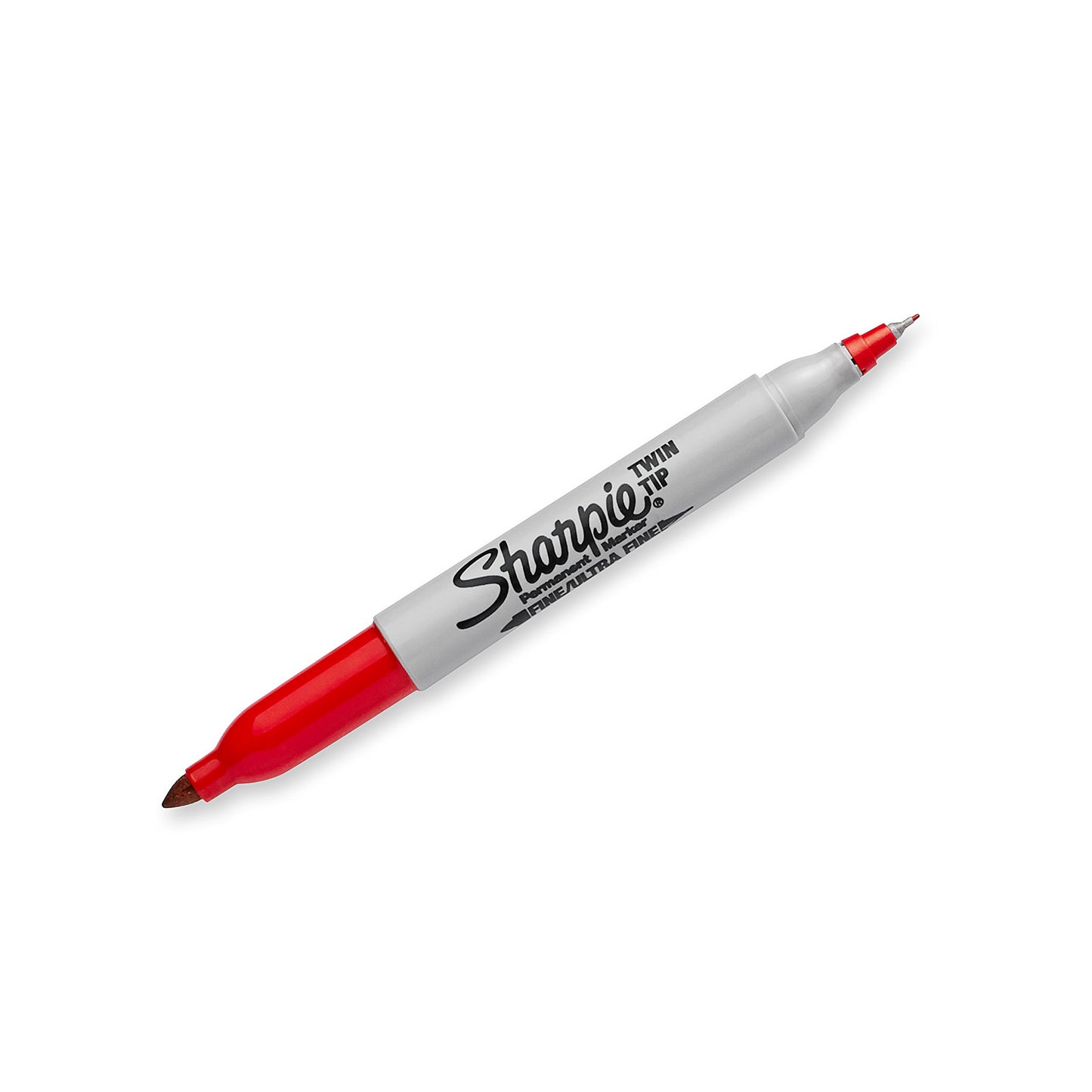 SHARPIE Twin Tip Permanent Markers, Fine and Ultra Fine, Red, 12 Count
