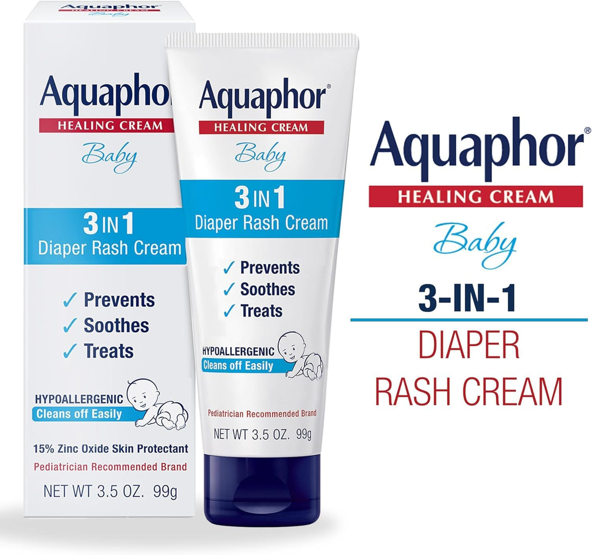Aquaphor Baby Diaper Rash Cream, 3.5 Ounce (2 Pack)