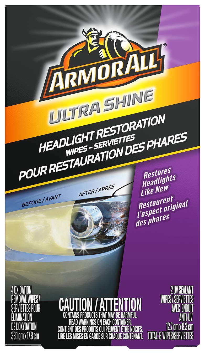 Armor All Headlight Restorer Wipes - Ultra Shine 6 Pack