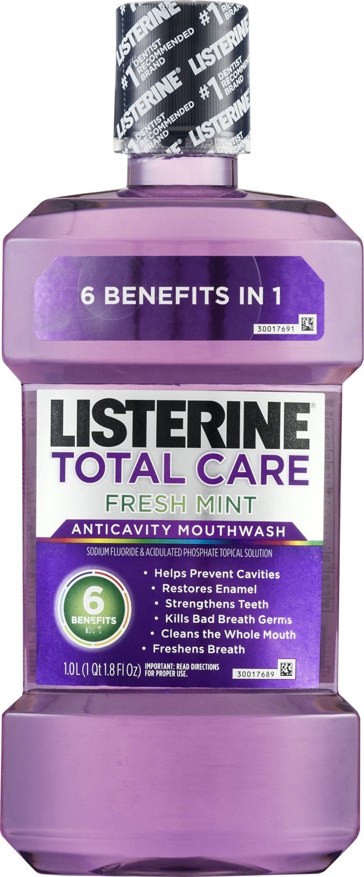 Listerine Total Care Anticavity Mouthwash, Fresh Mint - 33.8 Fl Oz