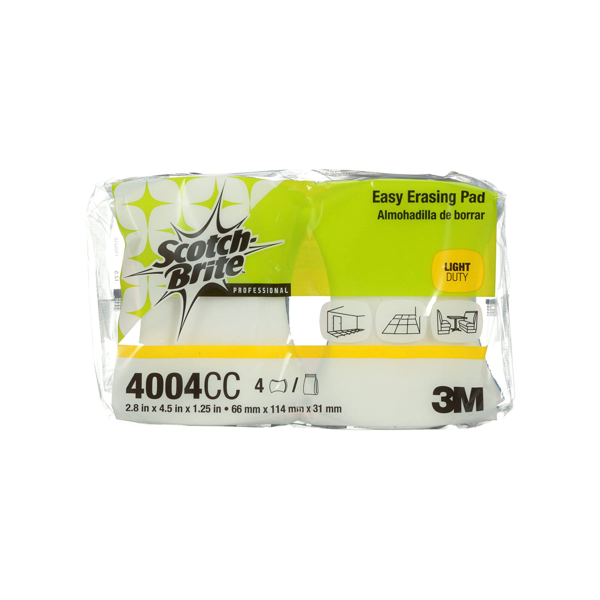 3M Scotch-Brite Easy Erasing Pad 4004CC, 2.8 in x 4.5 in x 1.2 in