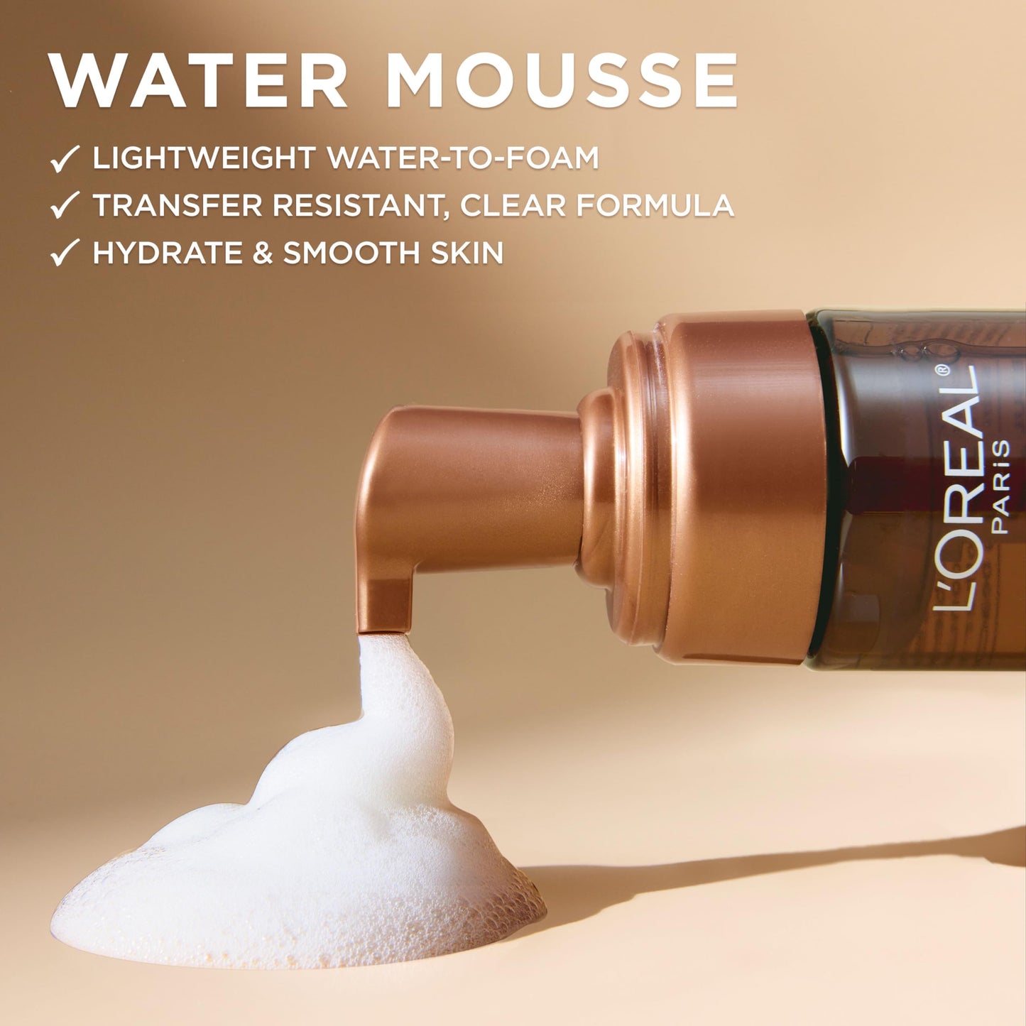 L'Oreal Paris Sublime Bronze Self Tanning Water Mousse, Streak-Free Natural Looking Tan, 5 fl. Oz