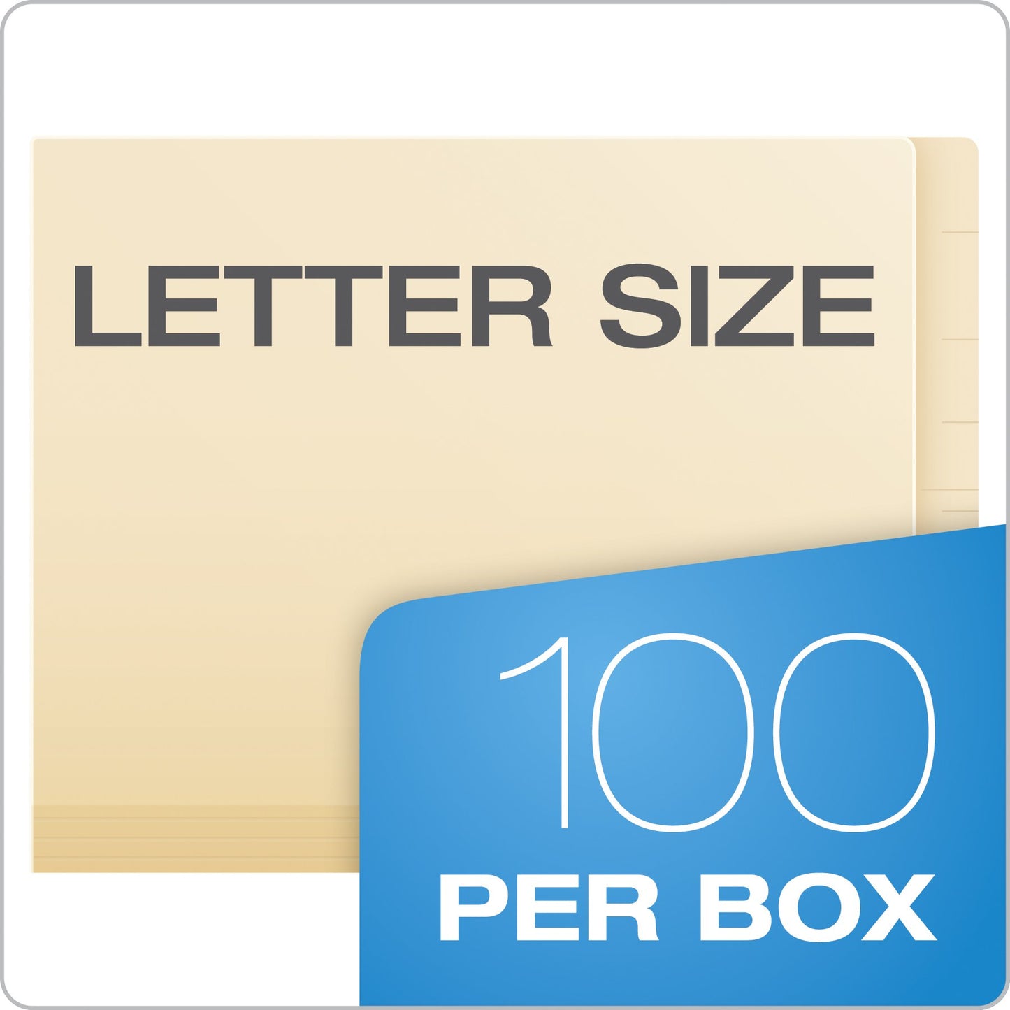 Pendaflex Reinforced Manila End-Tab Folders, Letter Size, Straight Cut, 100/BX (11035)