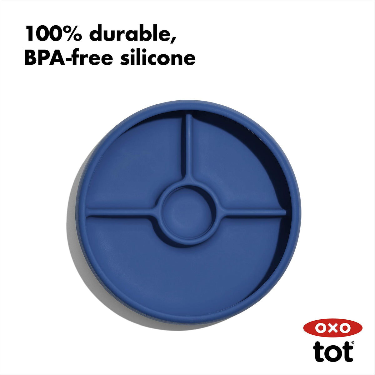 OXO Tot Silicone Divided Plate Navy