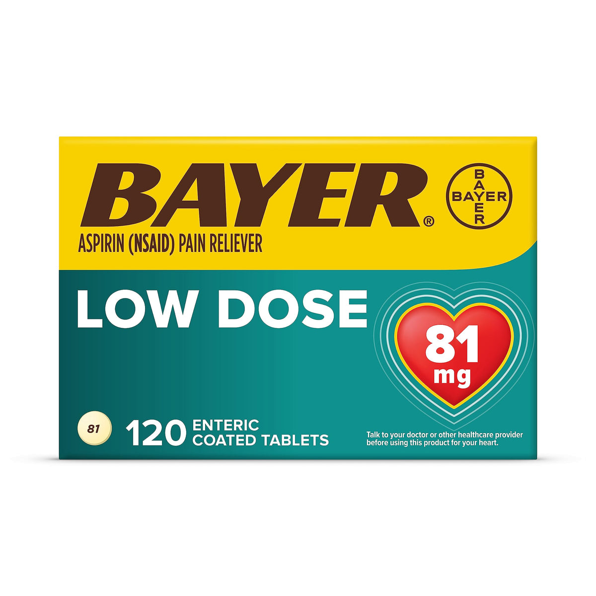 Bayer Tabs 81mg Lo-dose 120 ct product image 1