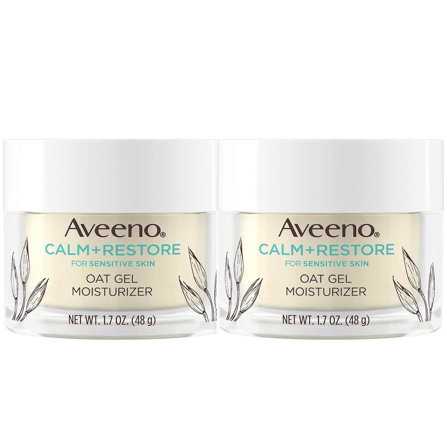 Aveeno Calm + Restore Triple Oat Hydrating Face Serum for Sensitive Skin Gentle and Lightweight Facial Serum to Smooth and Fortify Skin Hypoallergenic, Fragrance & Paraben-Free,1.7 fl. Oz (Pack of 2)