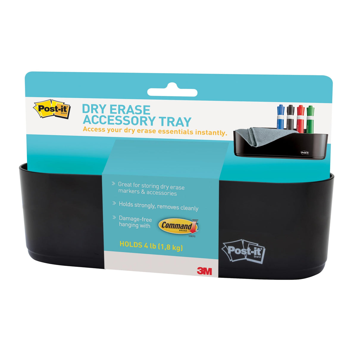 Post-it® Dry Erase Accessory Tray, 1 Accessory Tray, 4 Strips