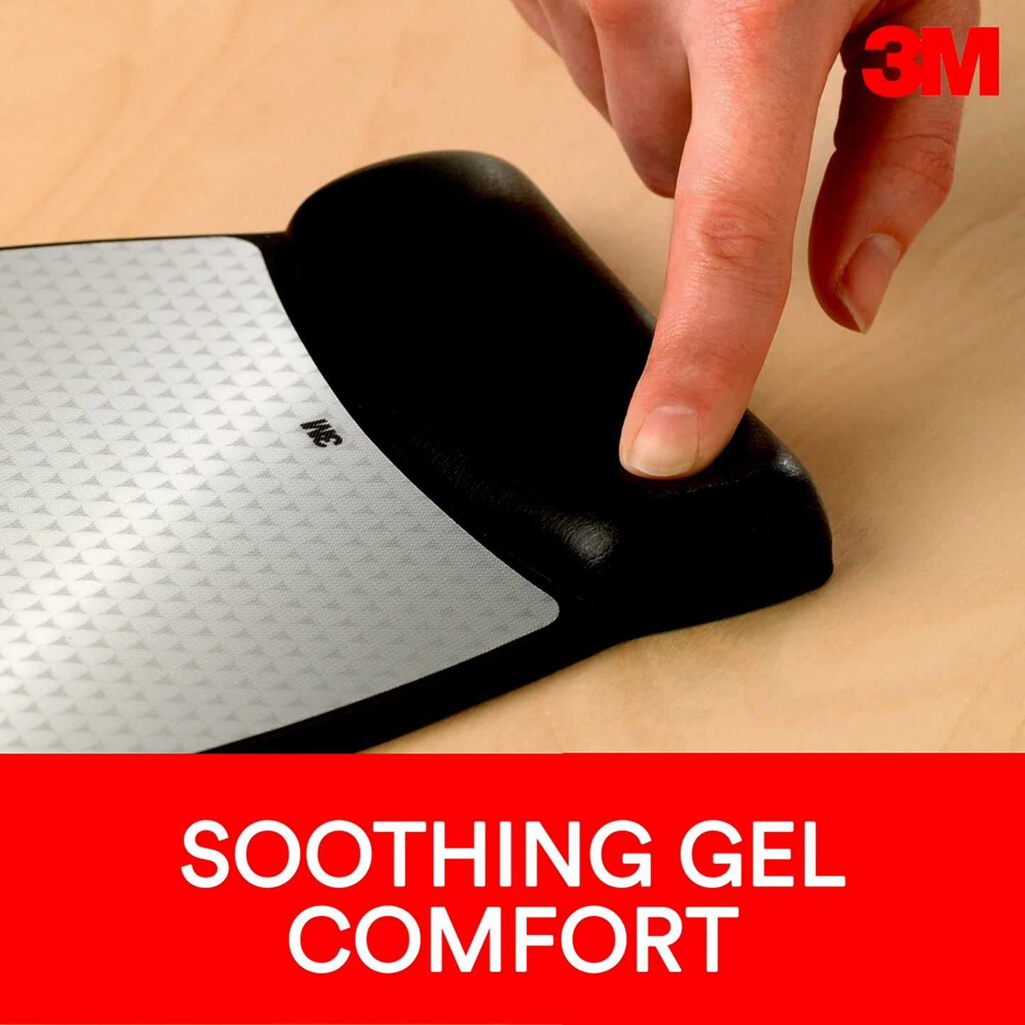 3M Precise Mouse Pad with Gel Wrist Rest, Soothing Gel Comfort with Durable, Easy to Clean Leatherette Cover, Optical Mouse Performance, 8.6" x 6.8", Black (MW309LE)