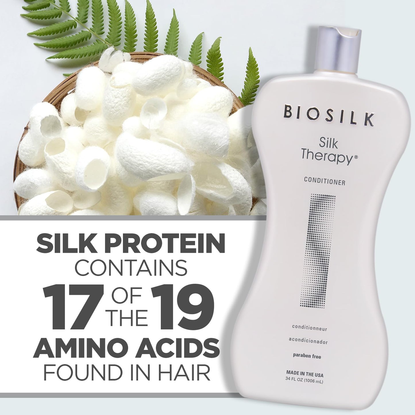 BioSilk Silk Therapy Conditioner, Moisturizes & Conditions Hair For Incredible Shine, Sulfate, Paraben, & Cruelty-Free, 34 Oz