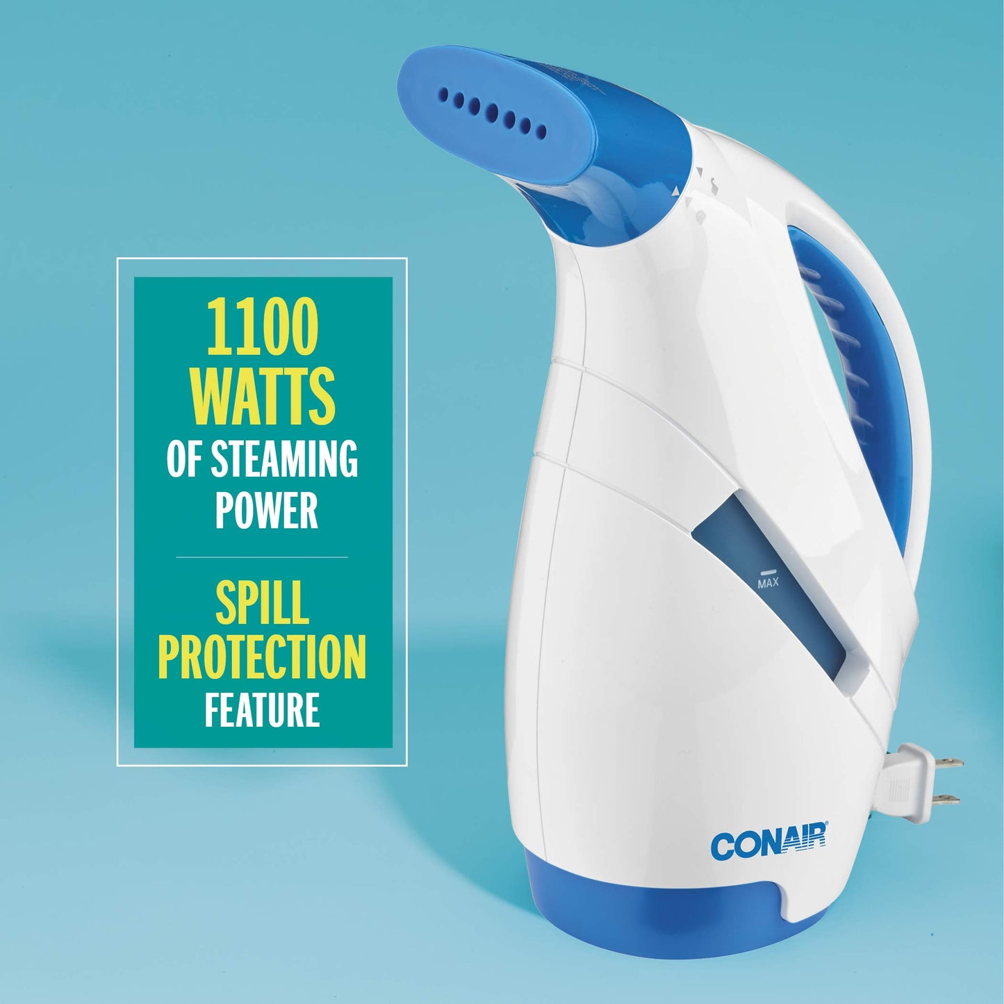 Conair CompleteSteam 1100 Watt Handheld Fabric Steamer with CordReel, White