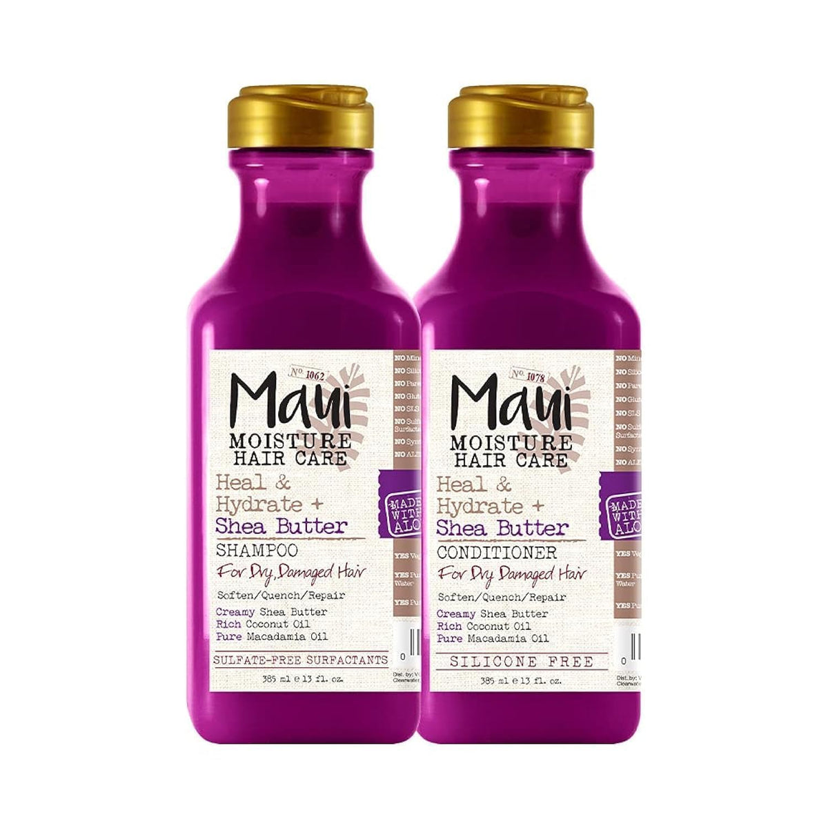 Maui Moisture Heal & Hydrate + Shea Butter Shampoo to Repair & Deeply Moisturize Tight Curly Hair with Conditioner