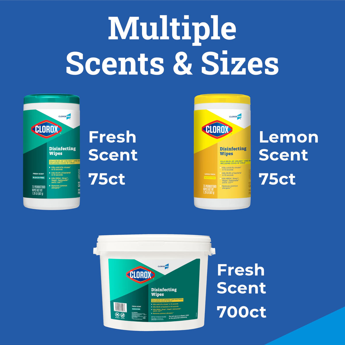 CloroxPro Clorox Disinfecting Wipes, Fresh Scent, 75 Count (Package May Vary)