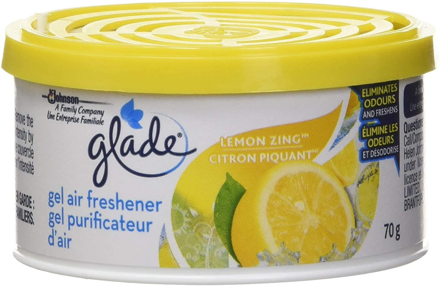 Lemon Glade Mini Gel Air Freshener 2.5 oz Multi-Pack of Twelve 12