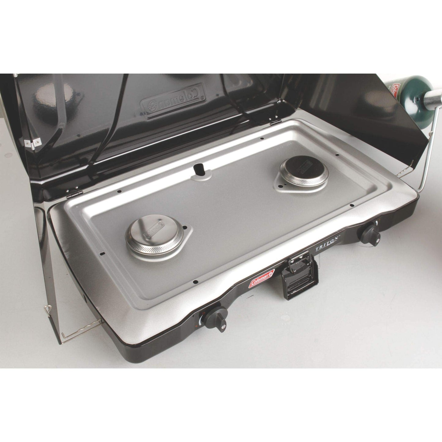 Coleman Triton 2-Burner Propane Stove, Portable Camping Cooktop with 2 Adjustable Burners & Wind Guards, 22,000 BTUs of Power for Camping, Tailgating, Grilling, BBQ, & More