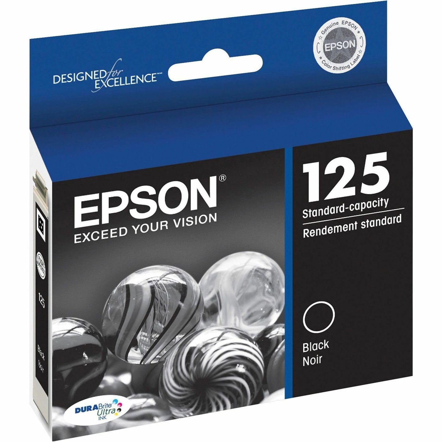 Epson 125 DURABrite Ultra Ink Standard Capacity Black Cartridge (T125120-S) Works with Stylus NX-125, NX-127, NX-130, NX-230, NX-420, NX-530, NX-625, Workforce WF-320, WF-323, WF-325, WF-520