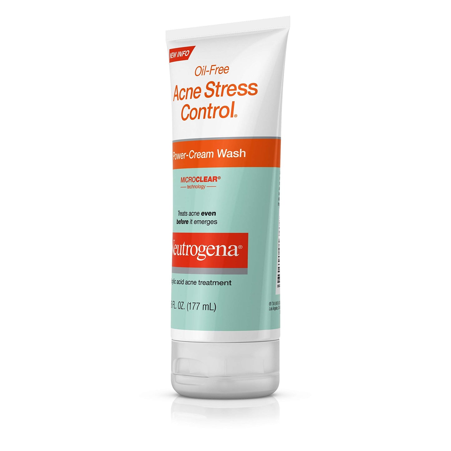 Neutrogena Oil-Free Acne Stress Control Power-Cream Wash, Multi, Cucumber, 6 Ounce