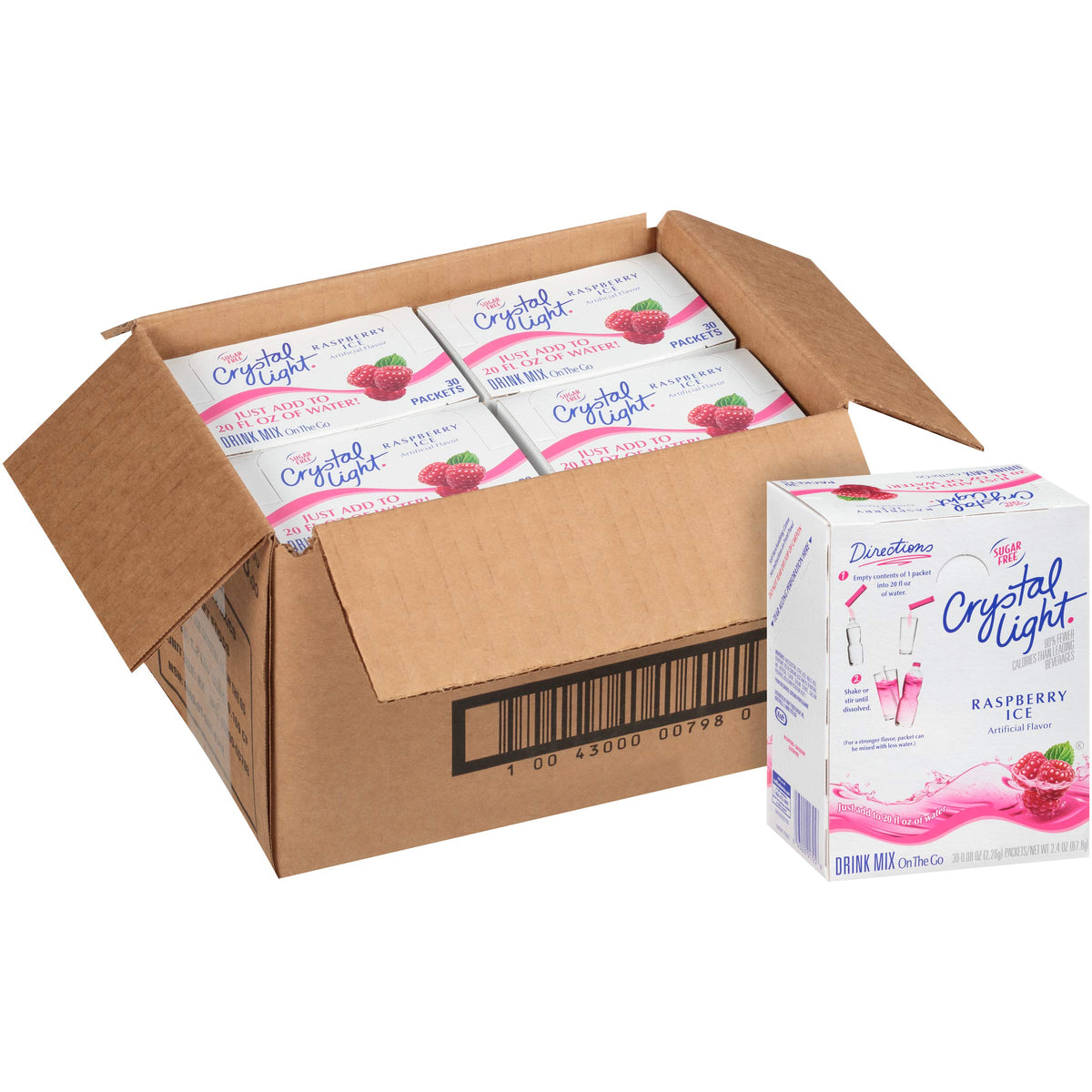 Crystal Light Raspberry Ice Drink Mix, 30 Count (Pack of 1)