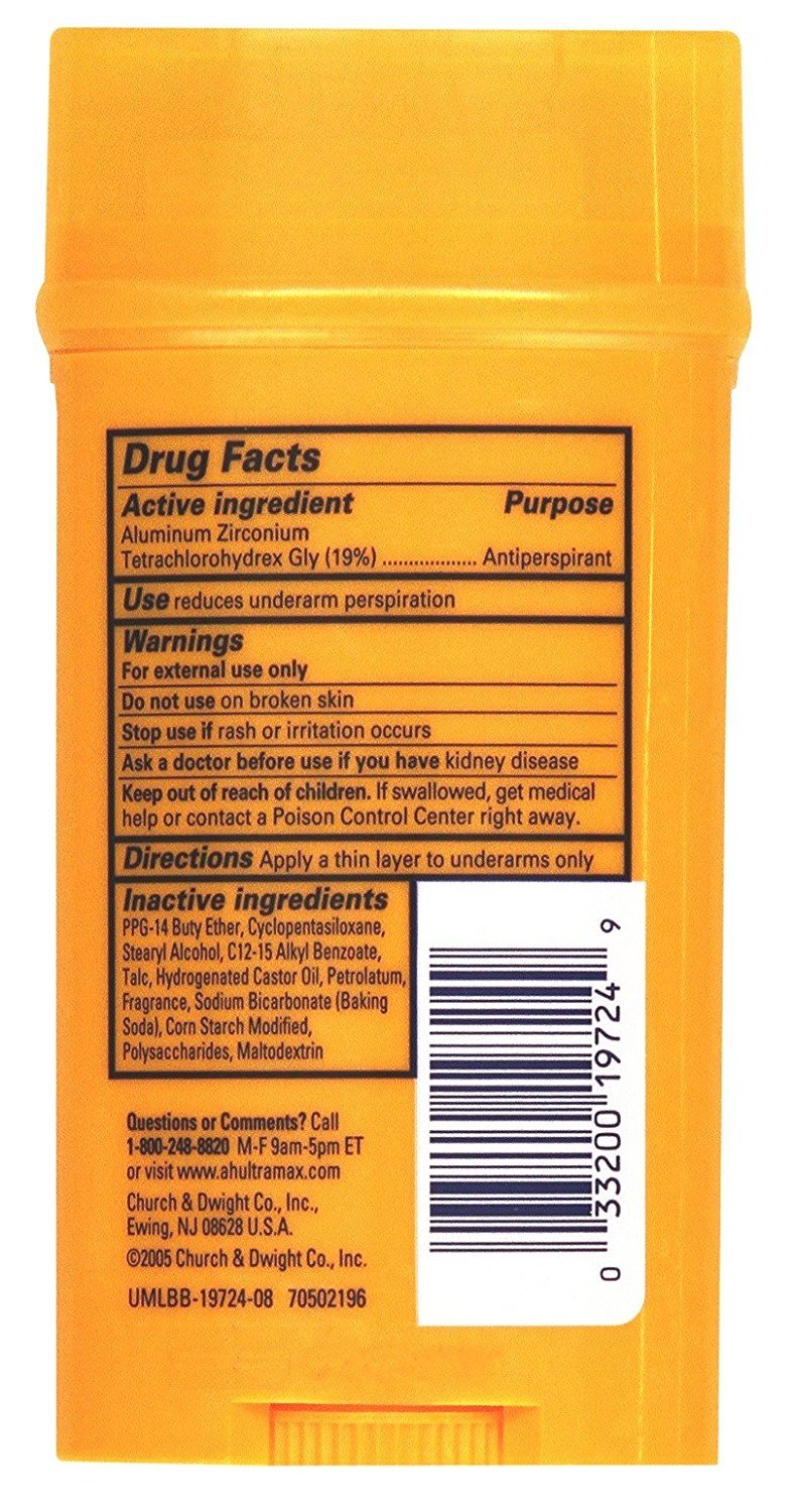 Arm & Hammer Deodorant 2.6 Ounce Solid Ultra Max Fresh (Wide) (76ml) (6 Pack)