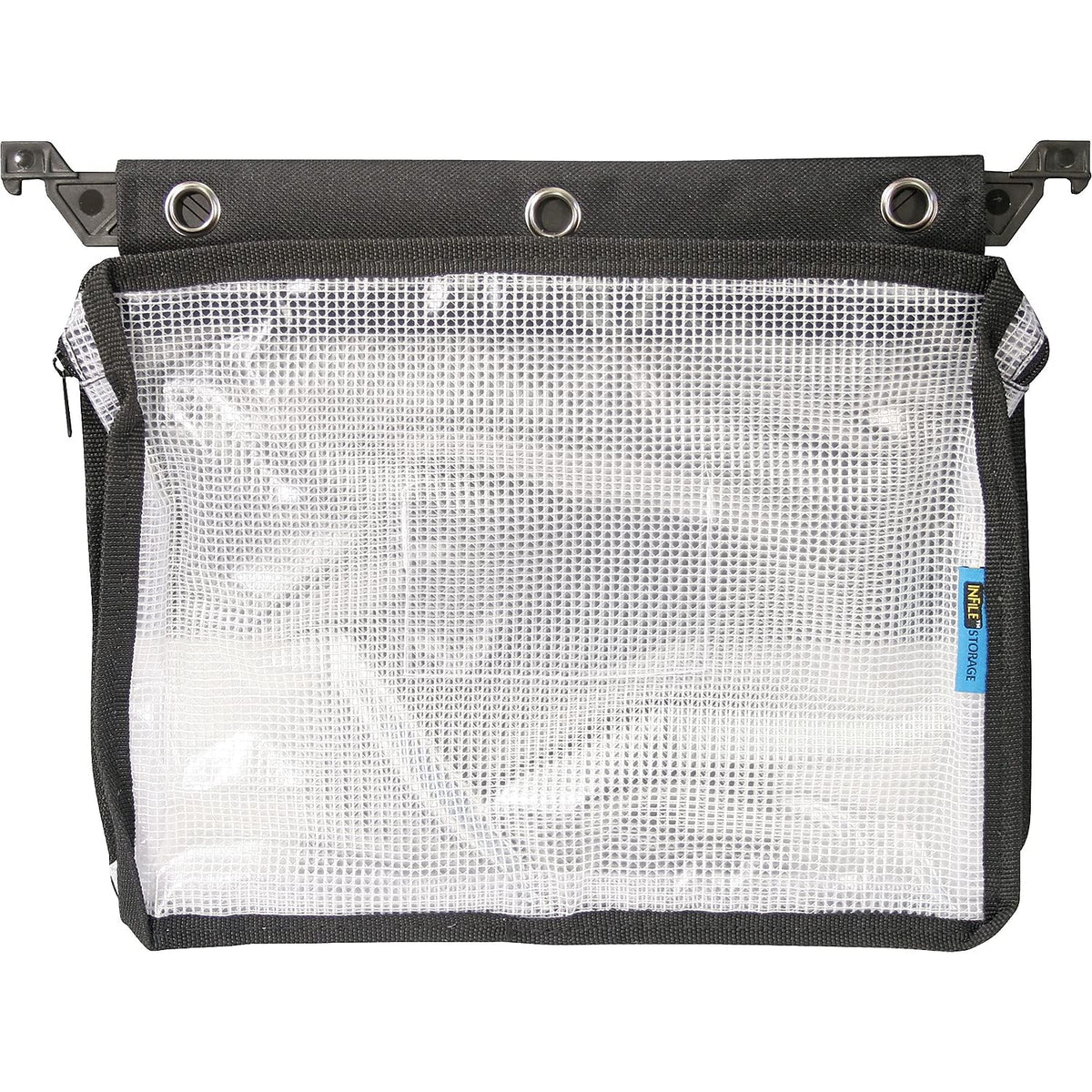 Advantus Expanding Zipper Pouch, 13 x 9.25, Black/Clear