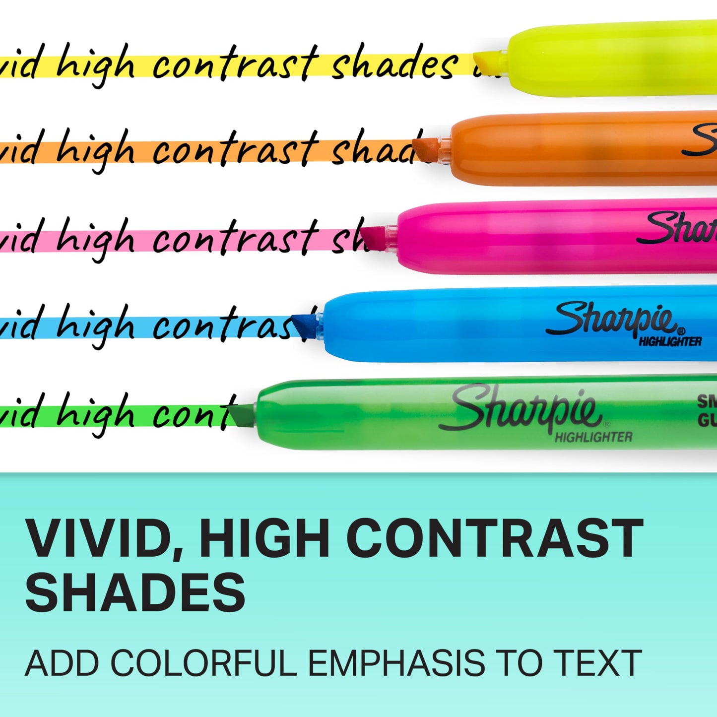 Sharpie Retractable Highlighters Chisel Tip Highlighter Marker Set Fluorescent Highlighters Classroom Journaling Study Supplies Assorted Colors 8 Count