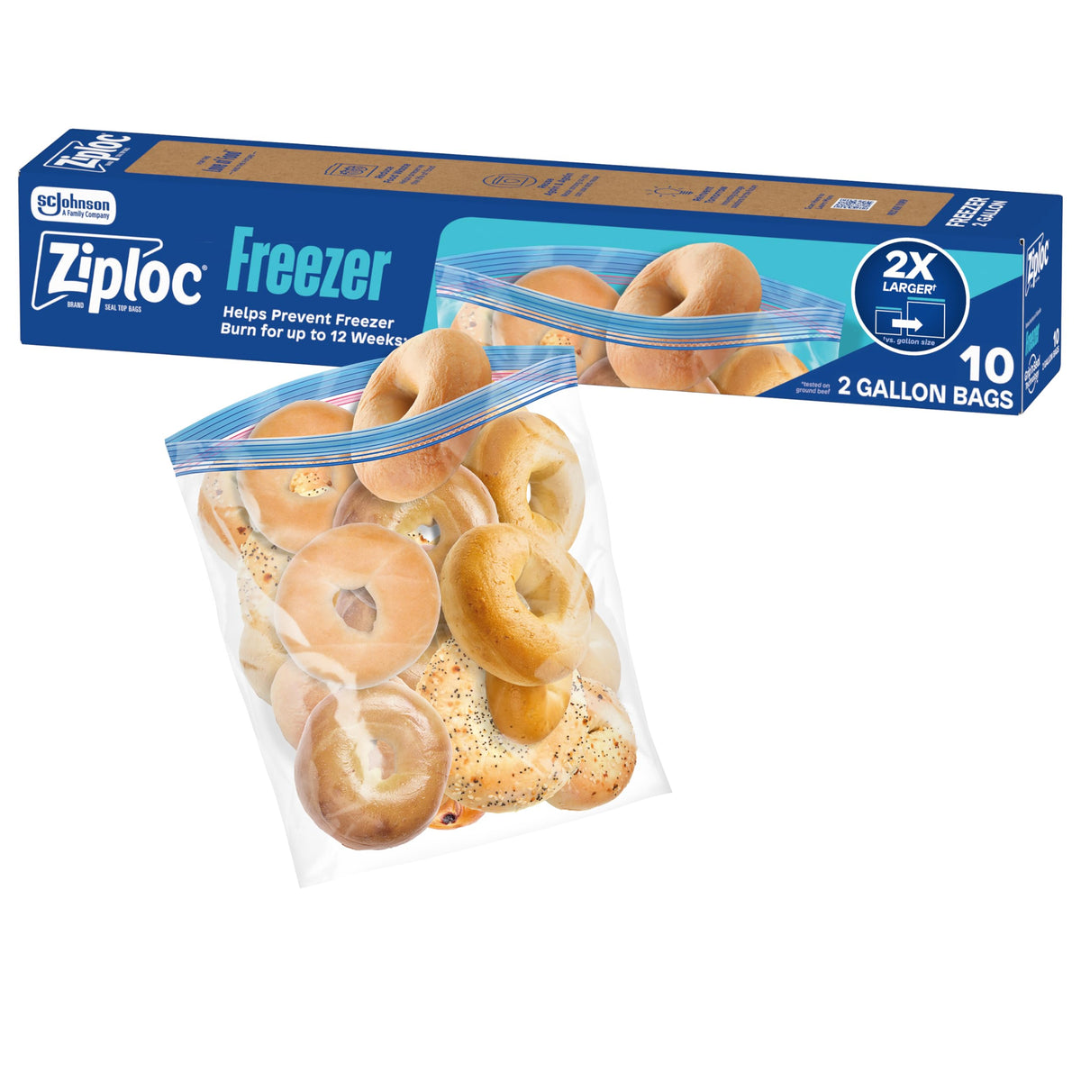 Ziploc Freezer Bag 2 Gallon 10c product image 1