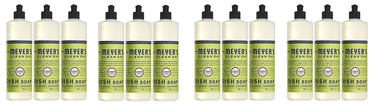 MRS MEYERS Liquid Dish Soap, Lemon Verbena, 16 Fluid Ounce ynGUkC, Pack of 12