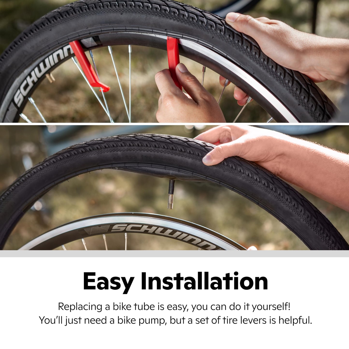 Schwinn Replacement Bike Tire Tube, 26 x 1.75-2.125 inch Bike Inner Tube, Self Sealing, Schrader Valve, Durable Construction, Replacement for 26” Mountain or Cruiser Bicycle Tires