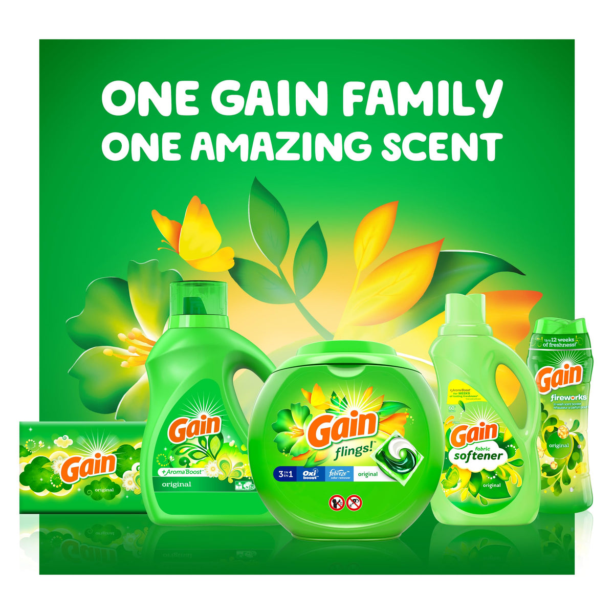 Gain Laundry Fabric Softener Liquid, Original, 129 Fl Oz 150 Loads