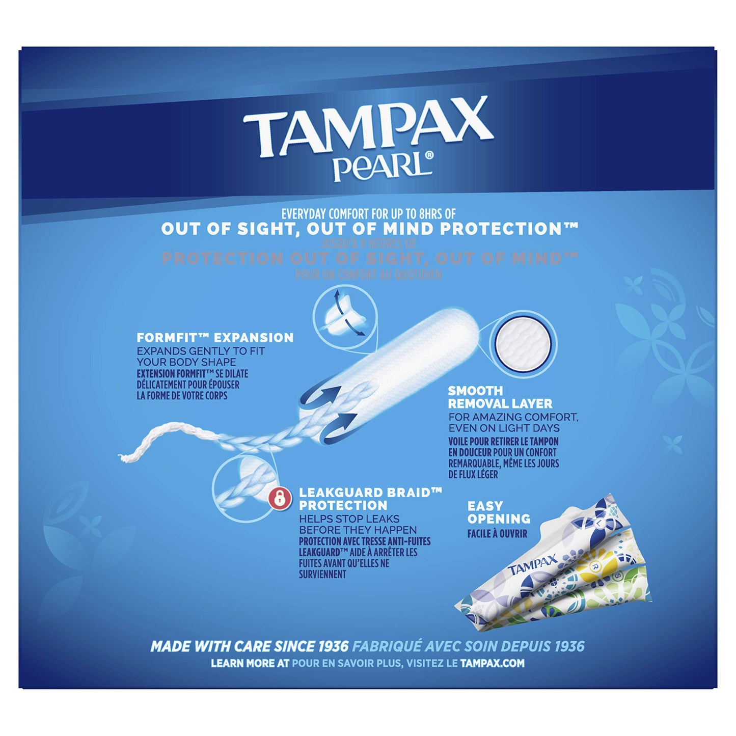 Tampax Pearl Tampons, Light/Regular/Super Absorbency with LeakGuard Braid, Triple Pack, Scented, 34 Count