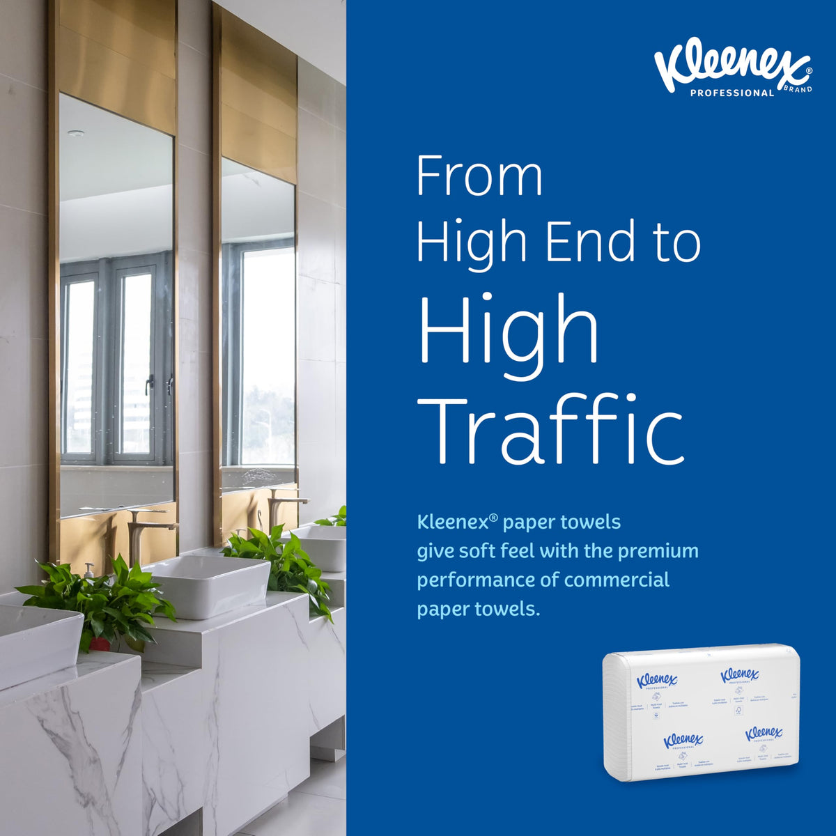Kleenex® Professional Universal Multifold Paper Towels, Bulk (02046), Absorbency Pockets, 9.2" x 9.4" Towel, White (150 Sheets/Pack, 8 Packs/Case, 1,200 Sheet Total)