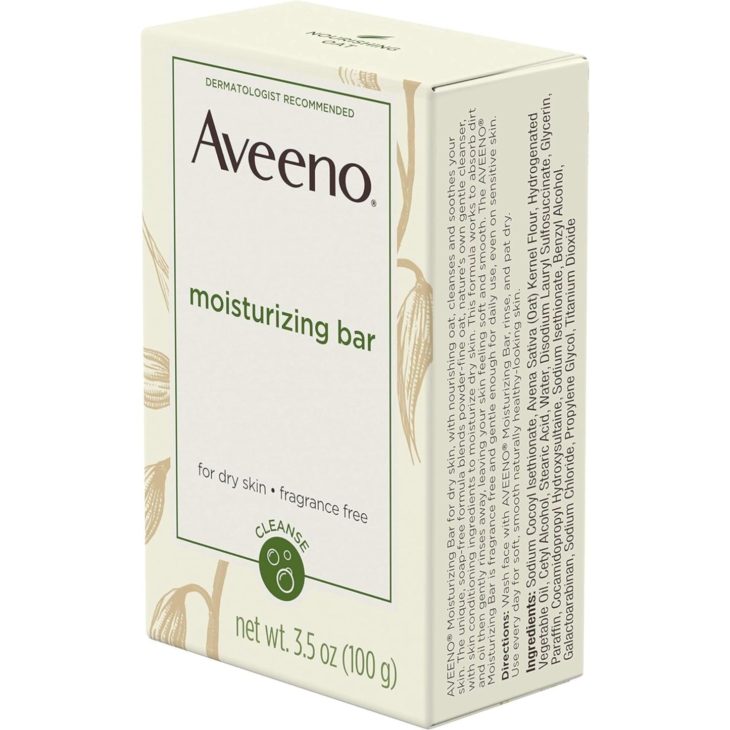 AVEENO Naturals Moisturizing Bar for Dry Skin 3.50 oz (Pack of 12) - Packaging May Vary