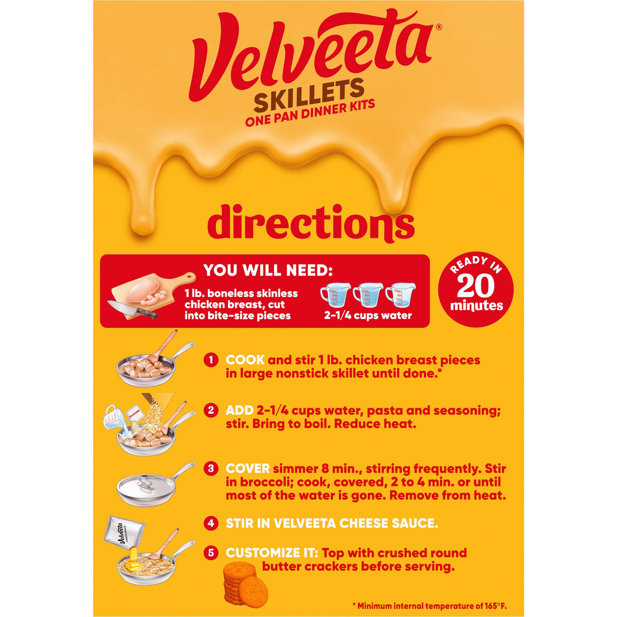 Velveeta Skillets Chicken & Broccoli One Pan Dinner Kit, 13.6 oz Box