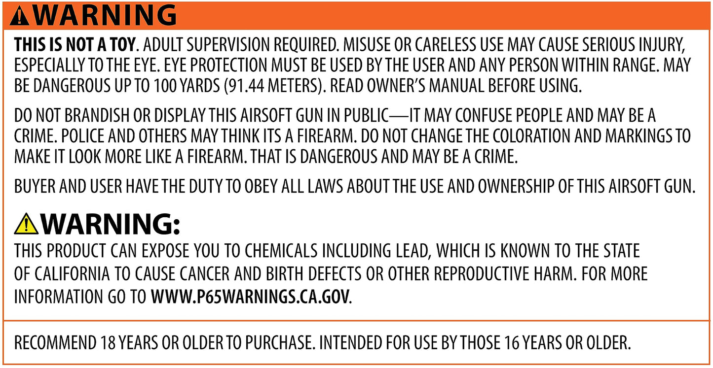 Crosman ASP311C Stinger P311C Spring-Powered Military-Style Airsoft Pistol, Clear/Black