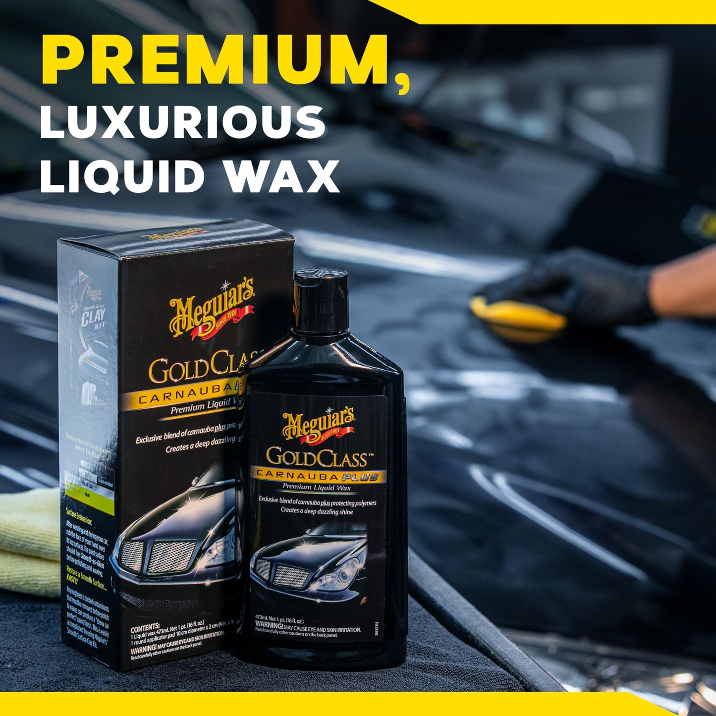 Meguiar's Gold Class Carnauba Plus Premium Liquid Wax - Long-lasting Protection, Deep Shine, Easy Application - The Perfect Car Wax for All Vehicles with Glossy Paint - 16 Oz