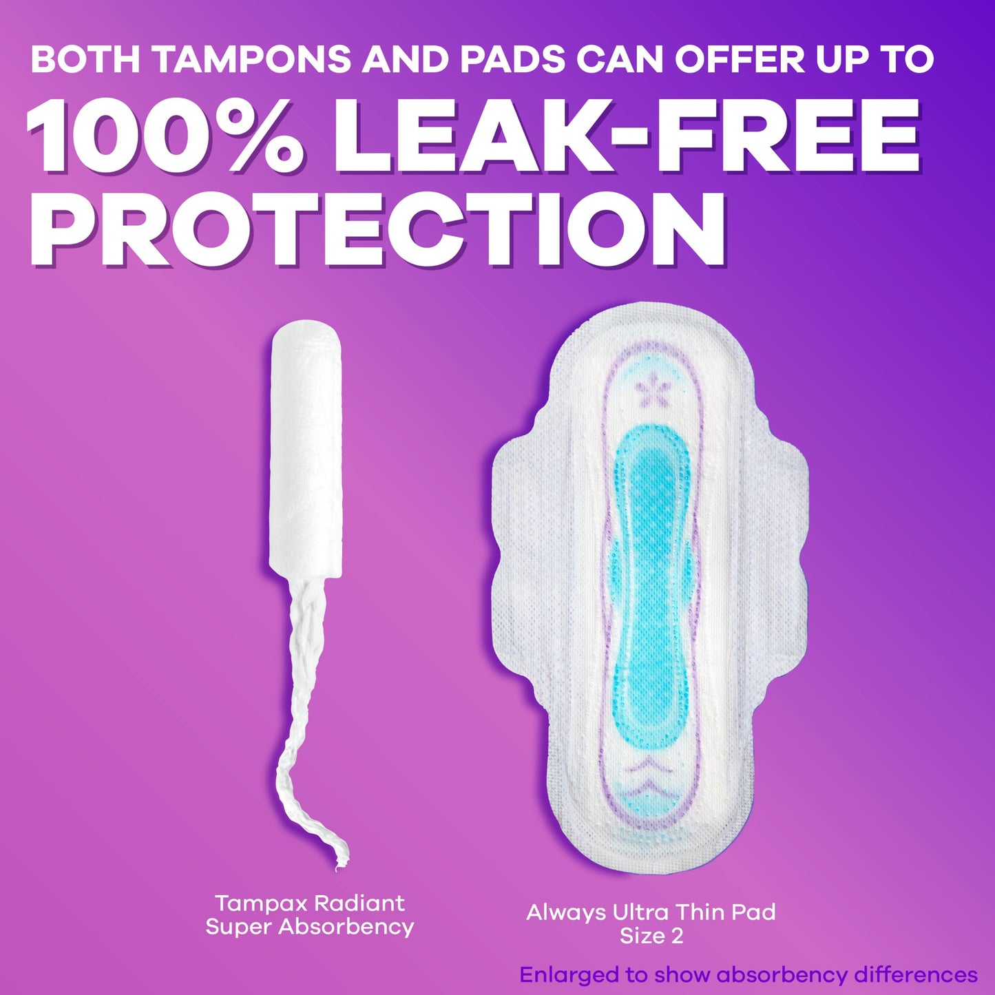 Tampax Radiant Tampons Light Absorbency with BPA-Free Plastic Applicator and LeakGuard Braid, Unscented, 28 Count