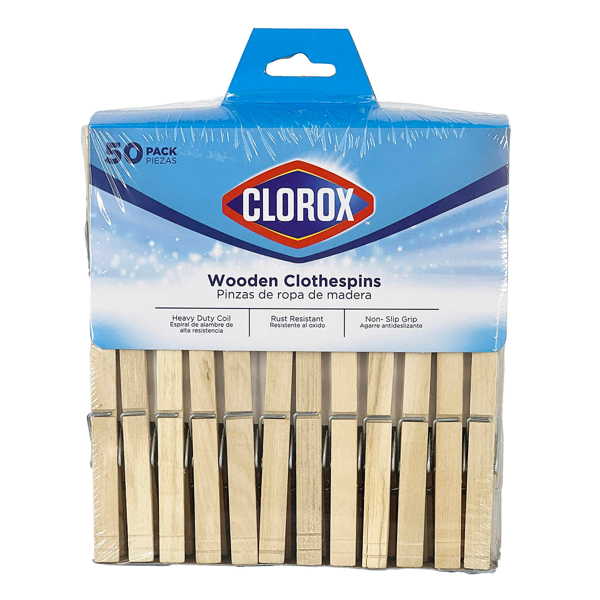 Clorox Wooden Clothespins, 50 Pack