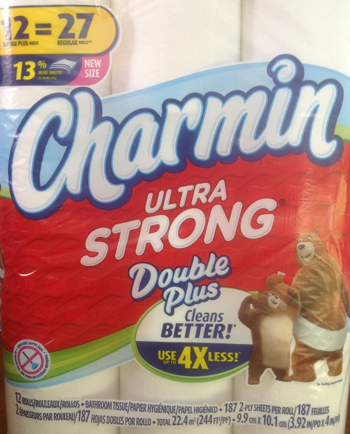 Charmin Ultra Strong Double Plus 12 Rolls Bathroom Tissue