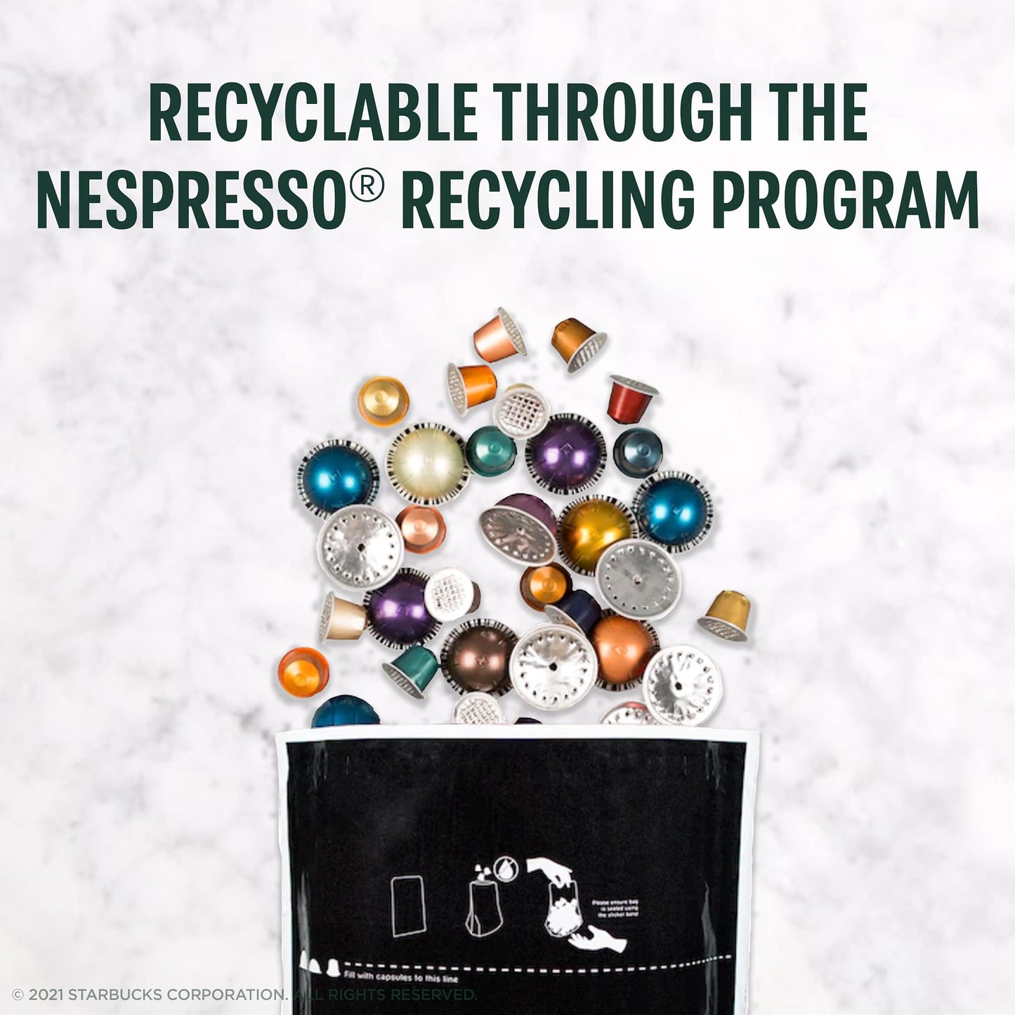 Starbucks by Nespresso Original Line Mild Variety Pack Coffee, 50-count Espresso Pods, Presentation may vary