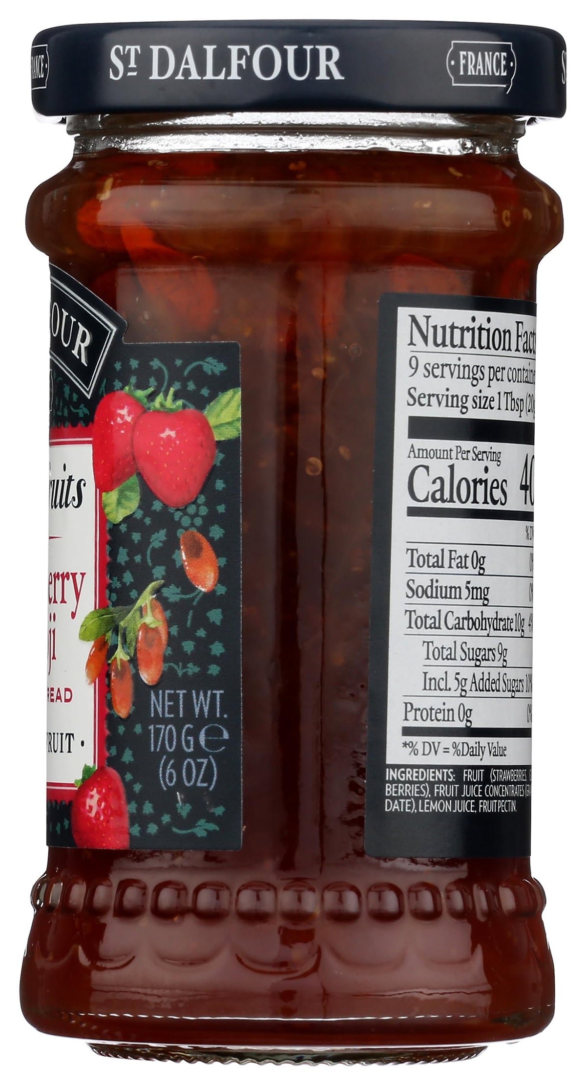St. Dalfour Strawberry & Goji Superfruits Spread, 6 OZ