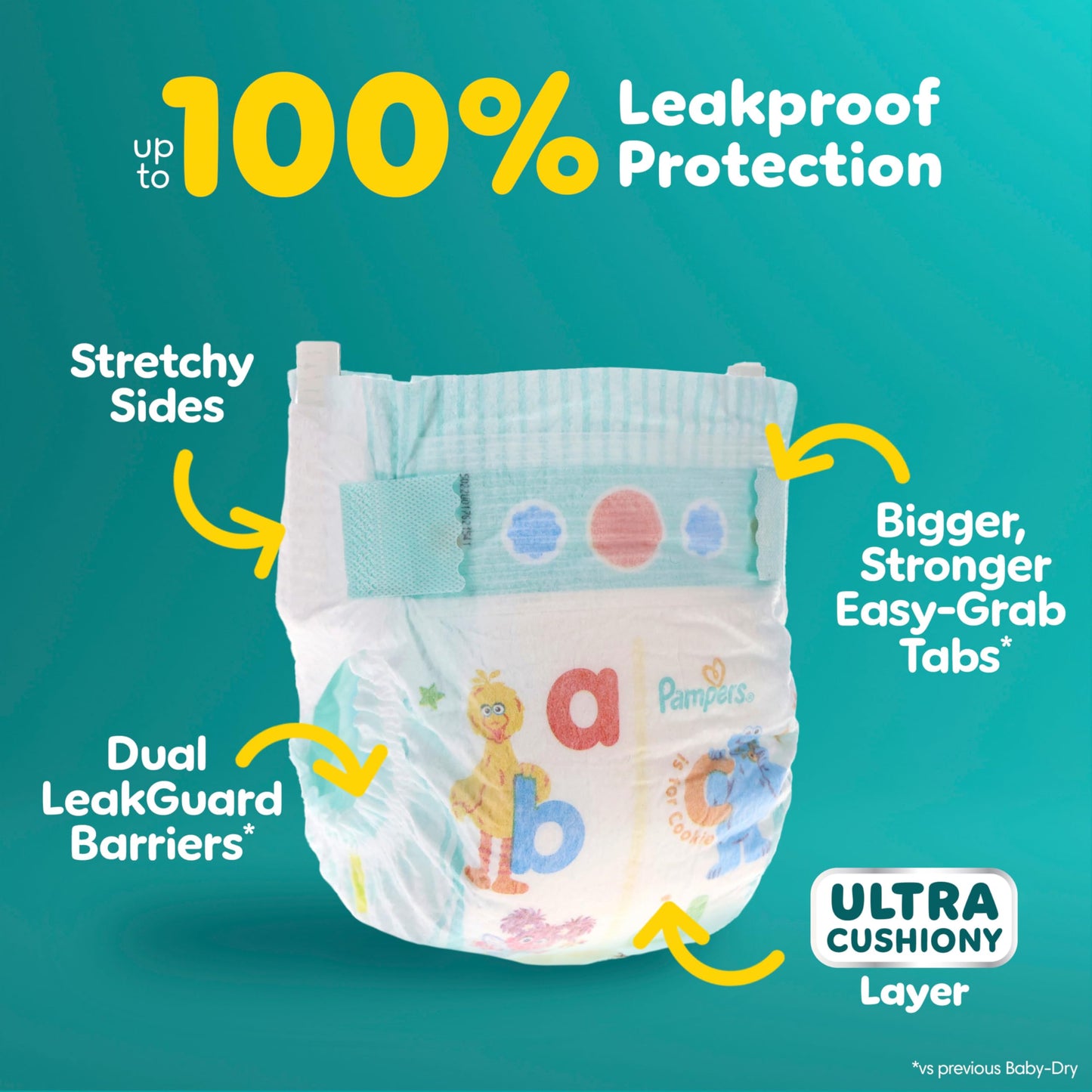 Pampers Diapers - Baby Dry - Size 6, 144 Count, Absorbent Disposable Infant Diaper (Packaging May Vary)