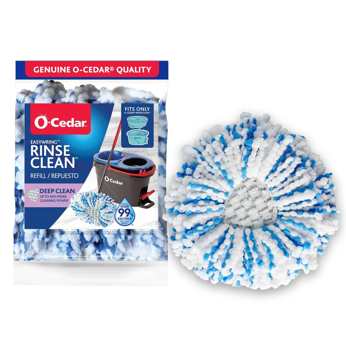O-Cedar RinseClean Spin Mop Microfiber Refill, 1 CT (Pack of 3)