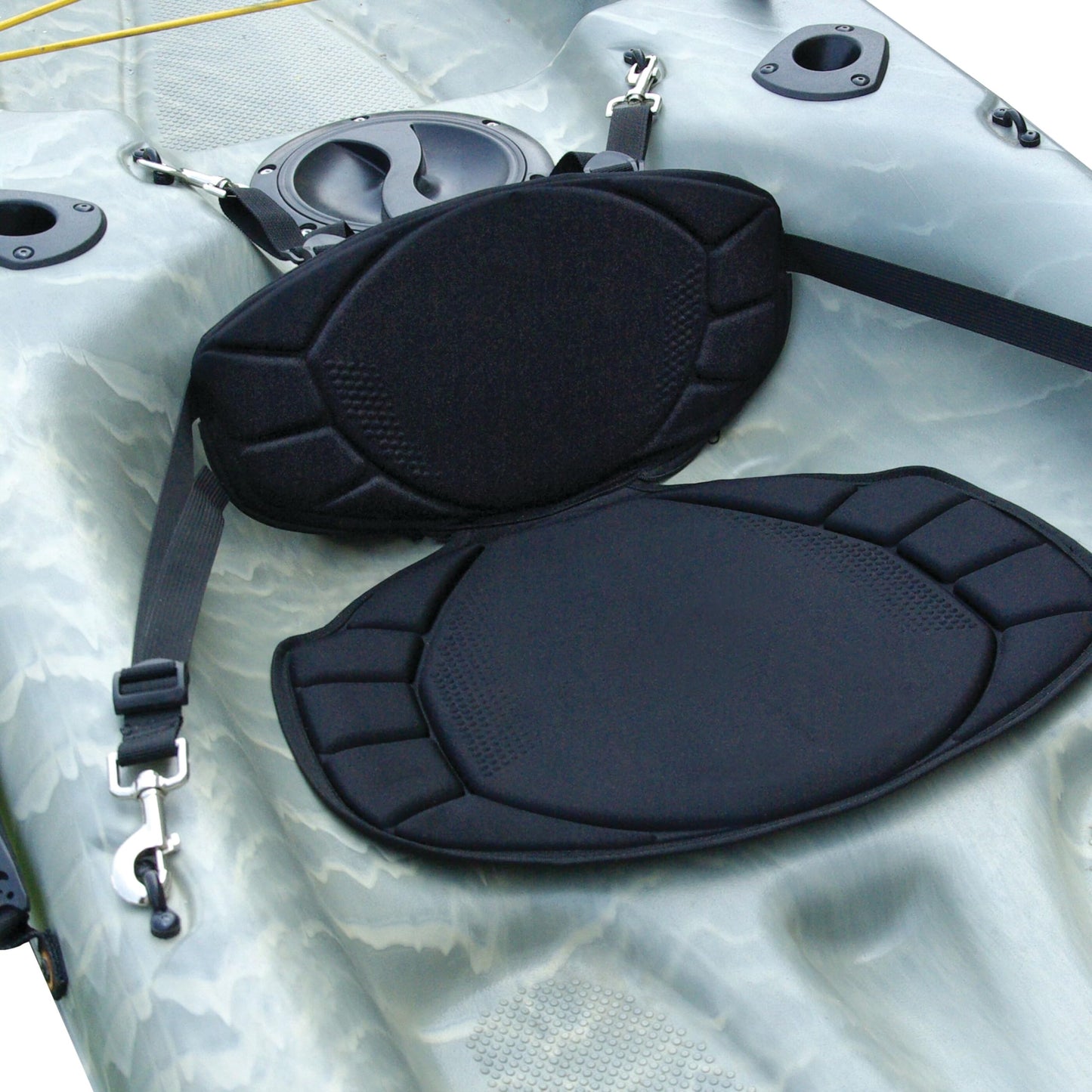 Pelican Boats - Sit-on-top Kayak or SUP Seat – PS0480-3 - Universal Fit Water Repellent Cushion with Back Support, Black